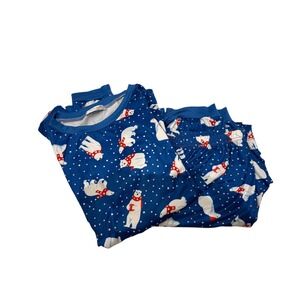 EKOUAER Polar Bear Pajamas Set Blue White Red XL Long Sleeve Pants Sleepwear